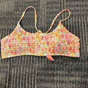 Colorful Smocked Bikini Top